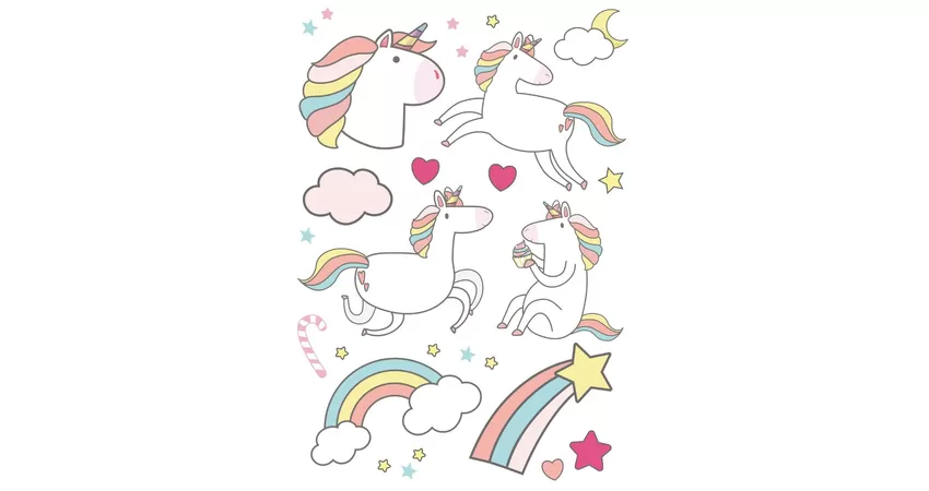 Фото 2 - Тимчасові тату Unicorn Real Party 6 шт